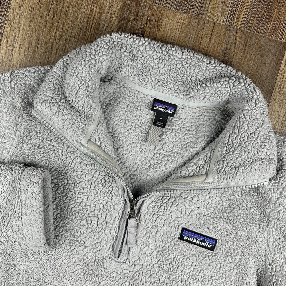 Patagonia Los Gatos Fleece Pullover Womens Small Gray Sherpa Quarter Zip
